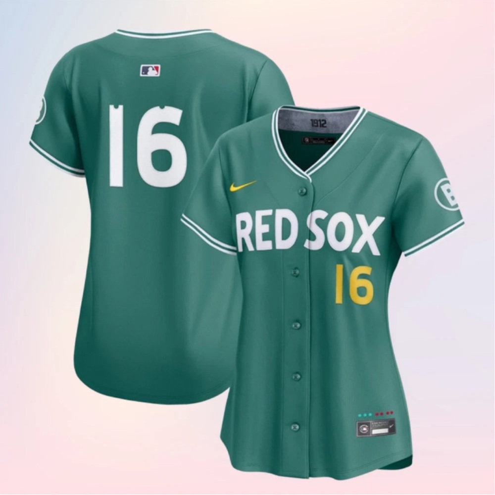 Nike Green Red Sox Jersey with Yellow Accents